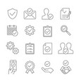 approve line icons on white background editable vector image