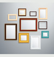 isolated picture frame on wall vector image vector image