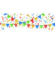 party confetti and color flags celebration vector image