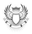 heraldry elements with wings vector image vector image