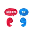 two people with different shapes cloud talk vector image
