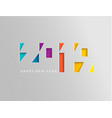 2019 happy new year card in paper style vector image vector image
