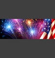 american flag with fireworks vector image