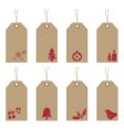 christmas tags with icons vector image