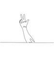 single continuous line drawing counting hand sign vector image
