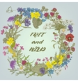 vintage doodle floral wreath vector image