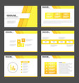 yellow tone presentation templates infographic set vector image