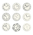 vintage clock dials isolated icons new year vector image