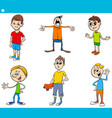 boys children characters cartoon set vector image