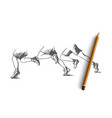 teamwork concept hand drawn isolated vector image