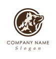 wolf in the mountains logo vector image