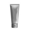 3d silver foil tube squeezed packaging mockup vector image vector image