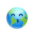 cartoon earth face whistling icon funny planet vector image