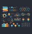 infographic elements on dark background vector image