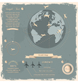 retro style design with aircrafts and globe vector image