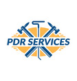 paintless dent repair logo pdr service logo vector image