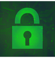 padlock circuit over green background vector image vector image