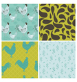 set of vintage rooster backgrounds vector image