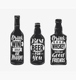 bottle with alcoholic drink and motivating vector image
