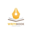 pen and book logo concept vector image