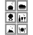 set black restaurant icons vector image vector image