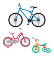 set of bicycles realistic vector image