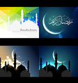 attractive set of ramadan kareem festival vector image