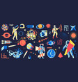 galaxy astronaut cartoon futuristic psychedelic vector image vector image