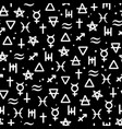 seamless pattern white alchemical signs vector image