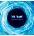 banner with blue color burning fire frame vector image vector image