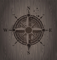 compass rose painting on a wooden wall vector image vector image