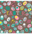 doodle easter background pattern vector image