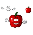 happy red cartoon sweet bell pepper vegetable vector image