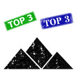 mountains scratched icon and top 3 seal vector image