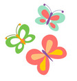 butterflies with colorful wings and antennas vector image
