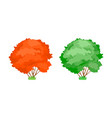 cartoon colorful trees cute woody plants green vector image vector image