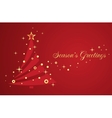 christmas tree on red background vector image