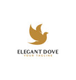 elegant flying dove bird logo design template vector image vector image