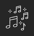 music quarter notes chalk white icon on black vector image