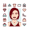 woman things icons vector image vector image