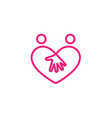 creative abstract couple and heart symbol logo vector image