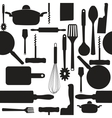 seamless pattern of kitchen tools vector image
