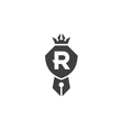 shield is compatible pen crown emblem logo vector image