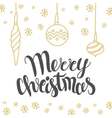 christmas card design with lettering merry vector image