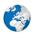 earth globe 3d world map with grey political vector image vector image