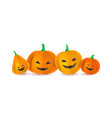 collection of 3d paper pumpkins with halloween vector image vector image