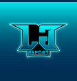 lg initial gaming logo esports geometric designs vector image