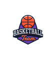 logo emblem of basketball colorful vector image vector image