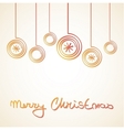 merry christmas card with doodle balls vector image