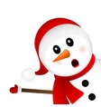 surprised snowman on a white background looks vector image